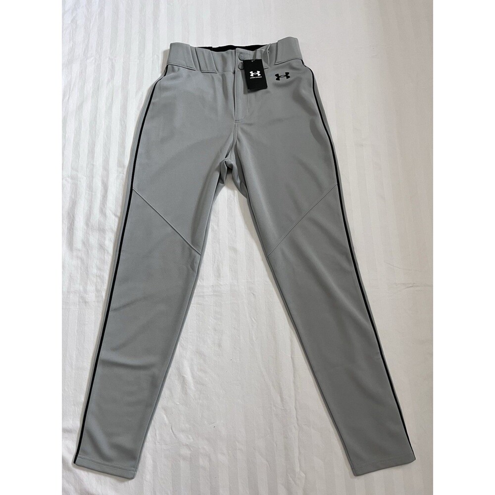 NEW Under Armour Men’s Utility Pants Relaxed Fit Gray Piped Baseball Size Small